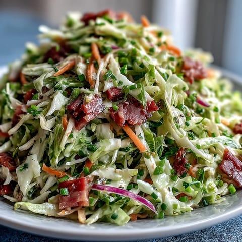German Cabbage Coleslaw With Ham