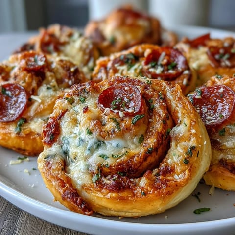 Golden, flaky pastry spirals filled with zesty marinara, melted mozzarella, and savory pepperoni. Perfect as a snack, appetizer, or party treat.