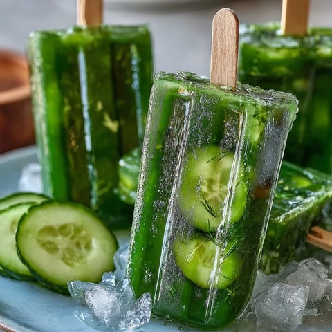 Viral TikTok Pickle Juice Popsicles shimmering, ready to cool a sunny afternoon.