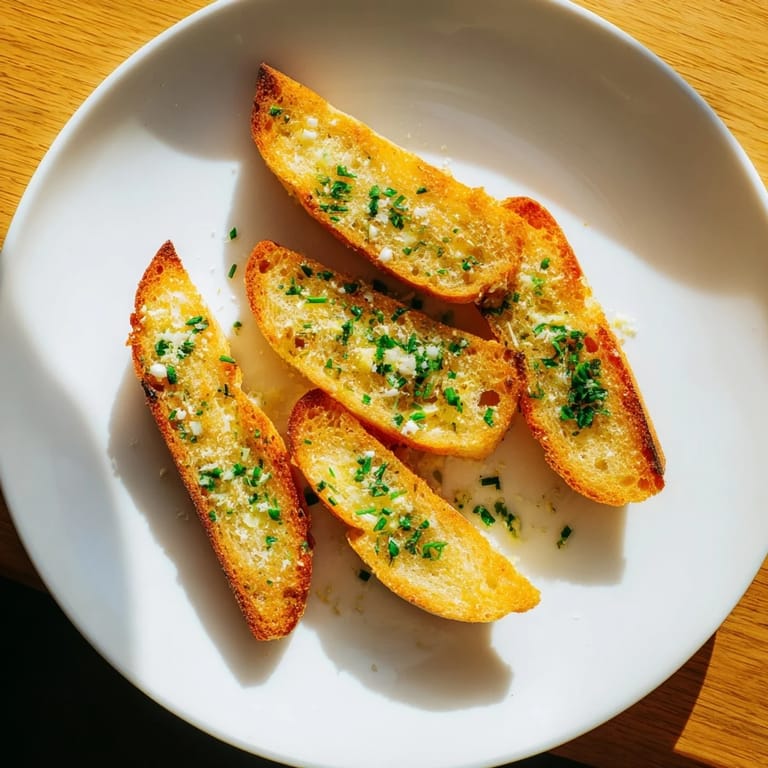 Warm, toasted garlic bread: a savory side dish with a rich, garlic-infused butter glaze.