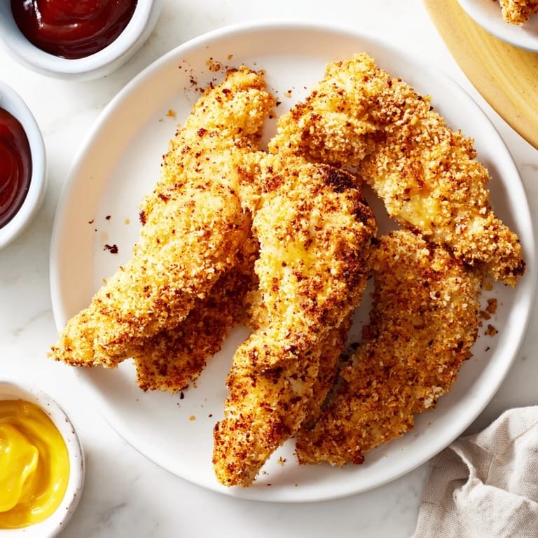 Mouthwatering image of perfectly fried Chicken Tenders, ideal for quick weeknight dinners or snacking.