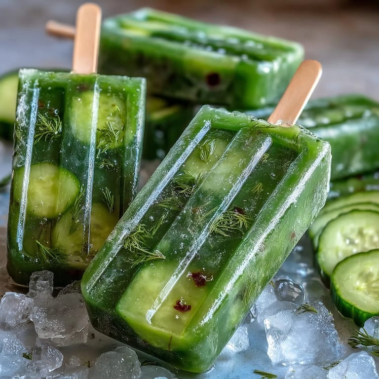 Tangy, easy Pickle Juice Popsicles refreshing on a summer day, visually bright.