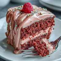 Rosé Velvet Cake drizzled with edible gold, a perfect bridal shower treat.
